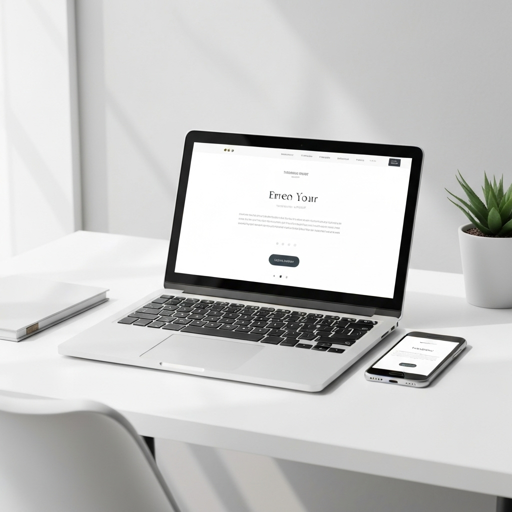 Clean website mockup